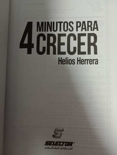 4 Minutos Para Crecer./ Helios Herrera (Usado)