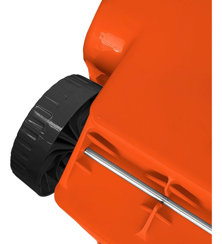 Bote De Basura 145l Con Tapa Y Ruedas En Colores Color Naranja