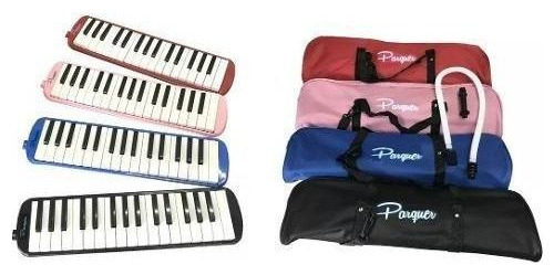 Melodica A Piano Parquer 32 Notas Rosa Con Funda Manguera