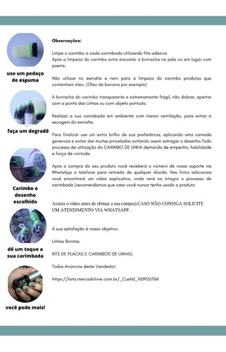 Kit03 Placas Unicórnios_sereias_a01 + Grátis Carimbo+esmalte
