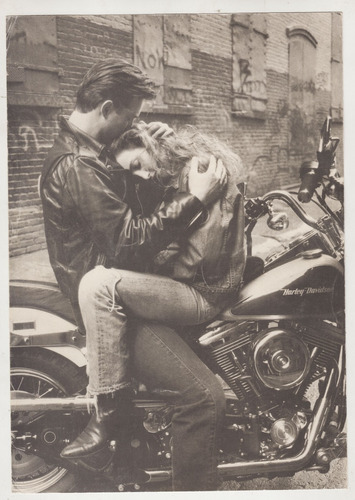 Fotografia Blanco Y Negro Con Moto Harley Davidson 19 X 27