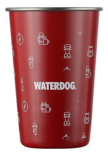 Vaso Acero Inoxidable Waterdog Pinta 500 Ml Pared Simple Rojo