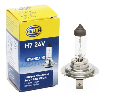 Lampada H7 24v 70w Original Hella Unidade