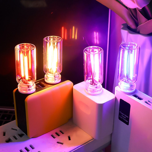 Luz Nocturna Usb Con Forma De Botella De Vidrio, Lámpara Led