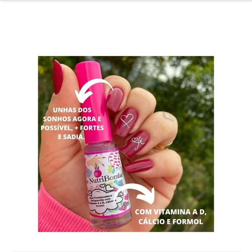 Imagem 5 de 10 de Base Nutribomba Kit Fortalecedor De Unhas+lixa Vidro Cristal