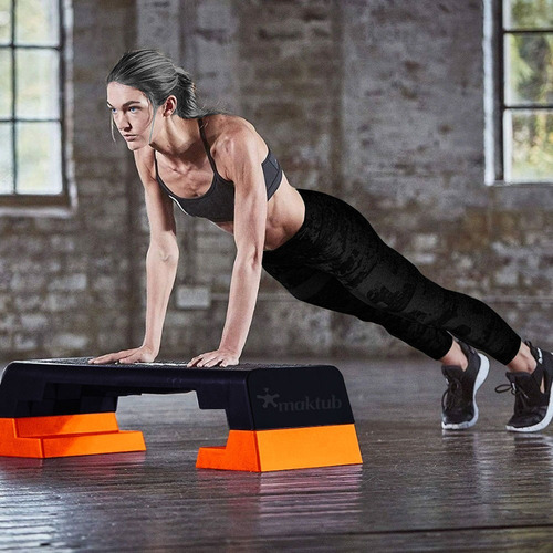 Step Fitness Maktub Ajuste de Altura de 3 Níveis Laranja