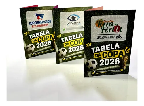 Tabela Copa Do Mundo 2026 - Personalizado 20x15cm 150 Uni