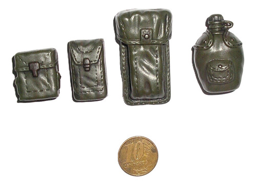 Acessório #158 Lote 4 Bolsos Miniatura P/ Boneco Escala 1/6 (Usado)