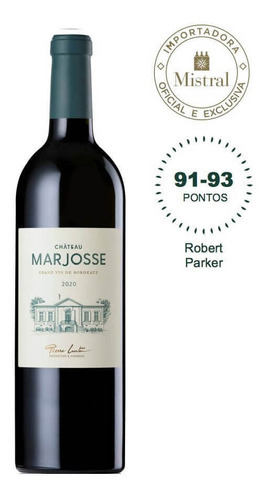 Vinho Tinto Château Marjosse Rouge Bordeaux Aoc 2020 750ml