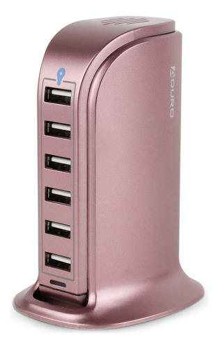 Aduro - Estación De Carga De 6 Puertos Usb 40w De Escritor.