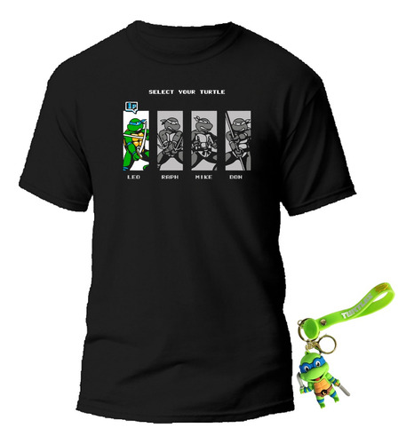 Promo Remera Algodón Tortugas Ninja Con Llavero De Regalo 