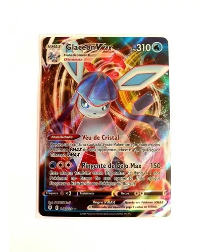 Carta Pokémon Glaceon Vmax Rainbow Céus Em Evolução