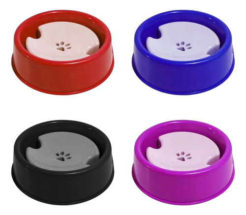 Bebedouro Pelos Longos Cão Gato Pet Plástico Não Molha 800ml Cor Preto