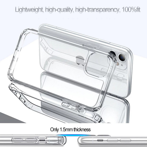 Imagen 9 de 9 de Funda Case Antishock iPhone Acrigel 2 En 1 + Mica Ct 21d 11h