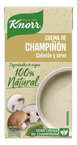Crema de Champiñones Knorr 100% Natural 500ml