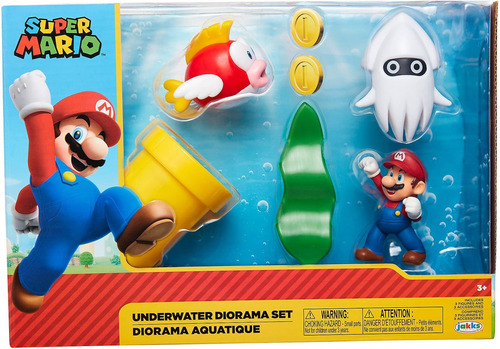 Super Mario Nintendo Underwater - Juego De Diorama De Figura