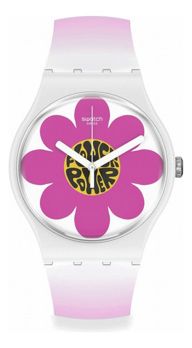 Reloj Swatch Flower Hour So32m104 Originals Agente Oficial Rosa Gris Rosa