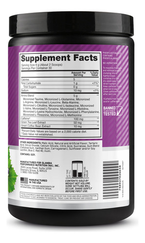 Amino Energy Optimum Nutrition Aminoácidos Bcaa Con Cafeína
