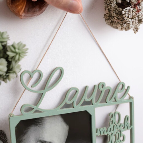 Portarretrato Personalizado De Nacimiento - Recuerdo Único Lila
