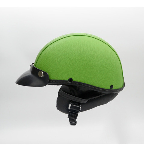 Capacete Couro Bike Skate Patins Scooter/moto Elétrica Cor Verde Tamanho G