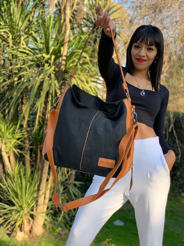 Imagen 4 de 10 de Cartera Bolso Morral De Hombro Bandolera Importada Lona Dama