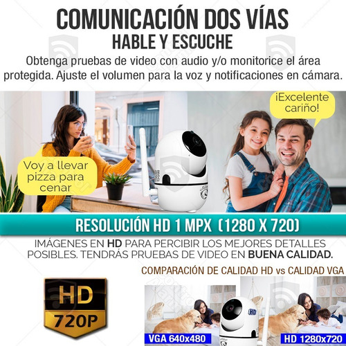 Imagen 8 de 10 de Camara Wifi Ip Hd Seguridad Rastreo Movimiento Sc911-r