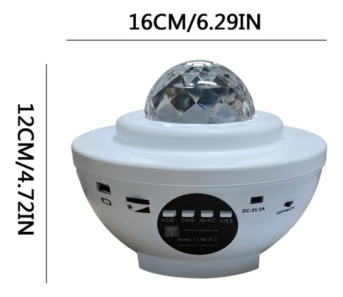 Lámpara Led Con Proyector De Cielo Nocturno Ocean/wave Star