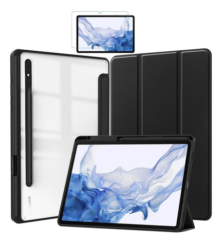Case Acrílico Slot Para Caneta Para Tablet S8+ 12.4 + Vidro