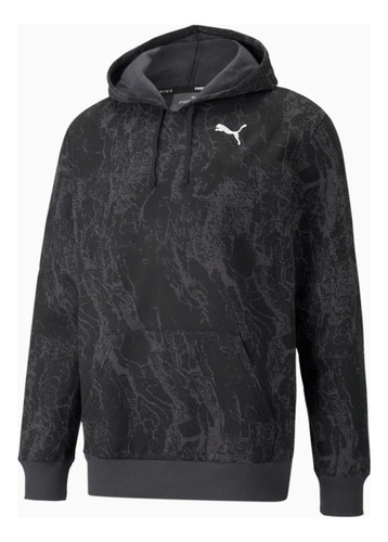Hoodie Sudadera Puma Performance Aop Caballero Negro (Usado)