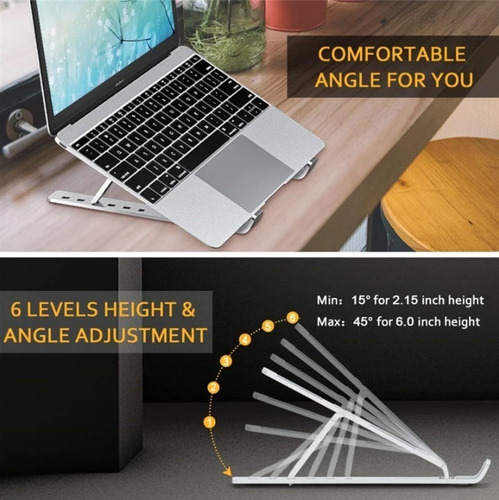 Imagen 5 de 5 de Soporte Aluminio Portatil Para Macbook, Notebook, Negro
