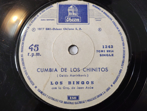 Vinilo Single De Los Bingos -- Cumbia De Los Chinitos( C7