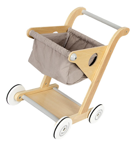 Mini Carrito De Compras De Madera Para Niños, Gris