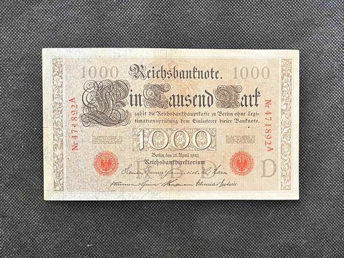 Imagen 2 de 4 de Alemania - 1000 Marks - Año 1910 - P #44 - Sello Naranja