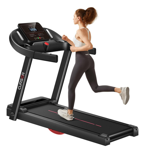 Caminadora Sensor De Pulso Cursor Fitness Plegable Negro