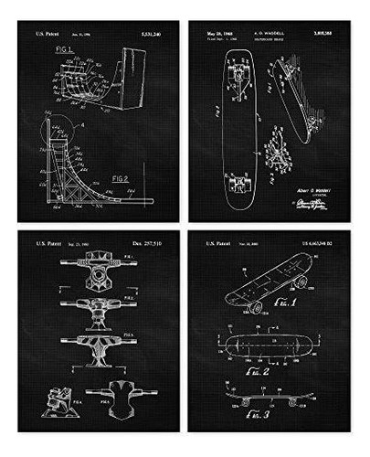 Patineta Para Dedos - Vintage Skateboard Patent Poster Prin