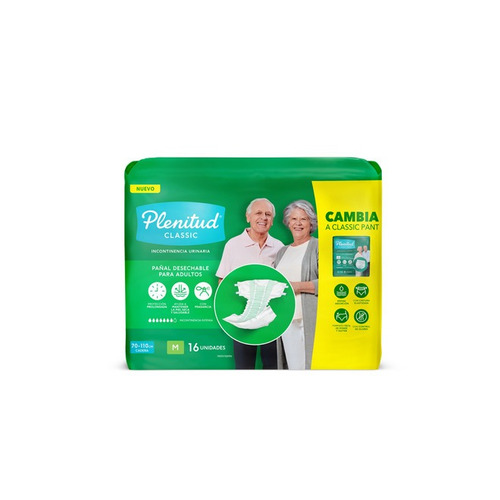 Imagen 2 de 3 de Pañales para adultos descartables Plenitud Pañal Classic M x 16 u