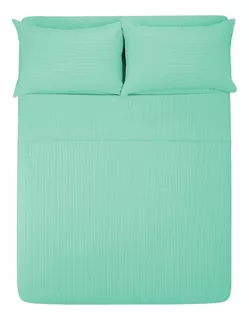 Juego de sábanas Melocotton 1800 Micro Grabada color agua con diseño color hilos 1800 para colchón de 200cm x 140cm x 25cm