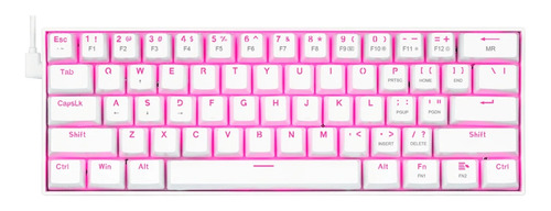Imagen 3 de 9 de Teclado Mecánico Redragon Dragonborn White Led Rosa Sw Brown