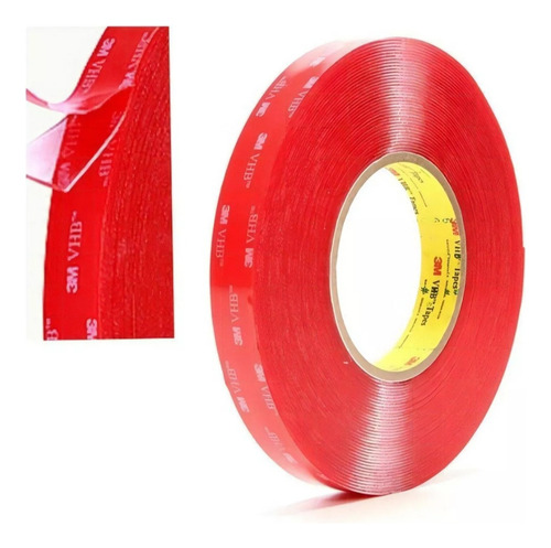 Cinta Doble Faz 3m Vhb 4910 19mm X 33m Transparente Transparente Lisa