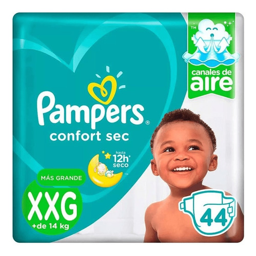 Pañales Pampers Confort Sec Talla Xxg 44 Unidades