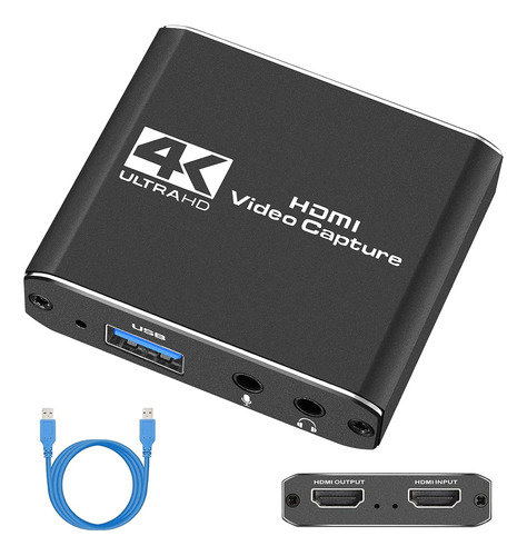 Capturadora Video Hdmi 4k 1080p Usb 3.0 Loop Bucle + Mic In