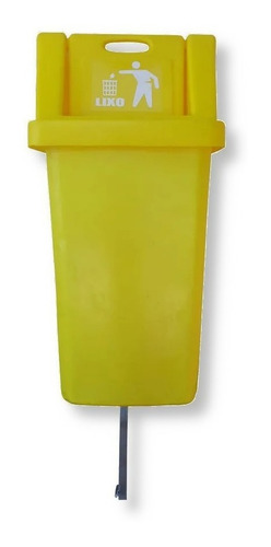 Lixeira De 60 Lts Coleta Seletiva C/ Sup. Para Fixar Amarela Azul