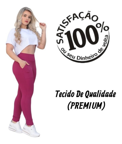 Imagem 3 de 6 de Calça Legging Tecido Suplex Poliamida Linha Premium Ref. 803
