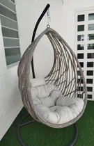 Comprar Silla Colgante Gris Rattan Sintético Interiores Exteriores