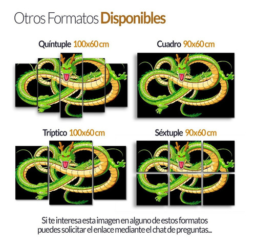 Cuadro Moderno 28x40 Cm Goku Dragon Ball Shenlong Jd 20-0370