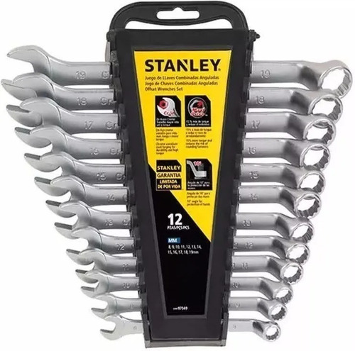 Juego 12 Llaves Stanley Combinada Métrica Stmt97569 8-19 Mm