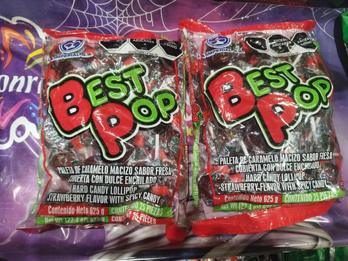 Pack 2 Best Pop Paleta Cubierta Con Dulce Enchilado 25pz C/u