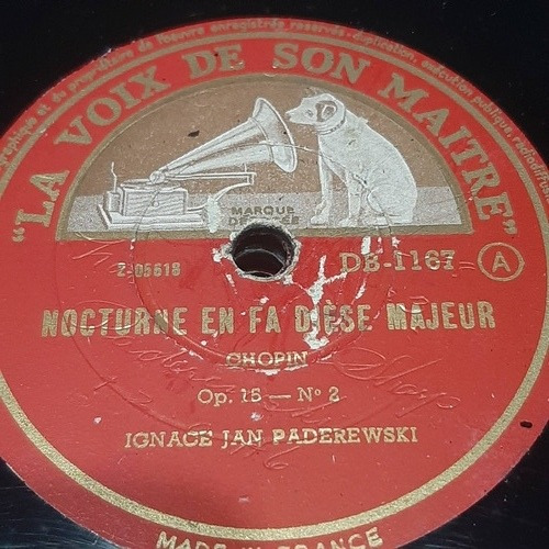 Pasta Ignace Jan Paderewski La Voix Son Maitre Tc80