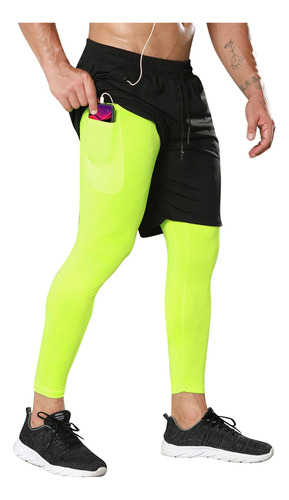 Pantalones Deportivos Gym Green Para Hombre, Doble Capa, Ráp