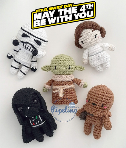 Set Star Wars May The 4th Amigurumi Tejidos Pipelino